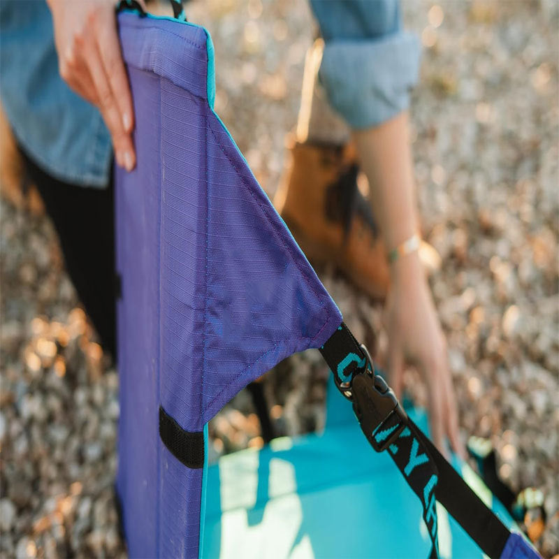 Blue Portable Outdoor Folding Camping Chair with Adjustable Straps