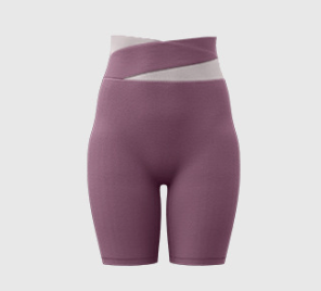 XXL Purple Color-Block High-Waist Yoga Shorts - Seamless Scrunch Butt Anti-Chafing Workout Shorts