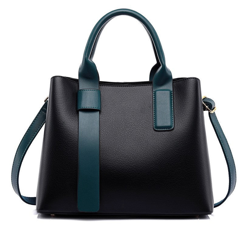 Black Retro Fashion Handbag - Elegant Tote with Large Capacity for Work and Daily Use