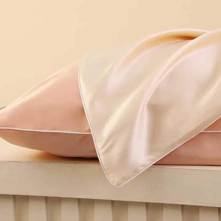 Pink Luxury Double-Sided Satin Silk Pillowcase - Summer Cooling Polyester Pillow Cover Set(Without Pillow Core)