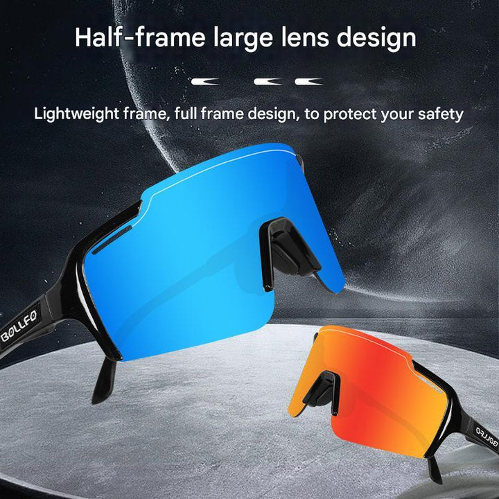 Purple Gradient Lens Lightweight UV400 Photochromic Cycling Glasses, Anti-Wind Protective Sunglasses for Outdoor Sports