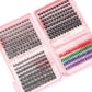 600 Eyelashes Set DIY Lash Clusters Kit - High-Capacity 4 Styles with Black and Colorful Lashes