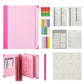 Pink Accordion File Binder with 12 Envelopes - Durable Document Organizer