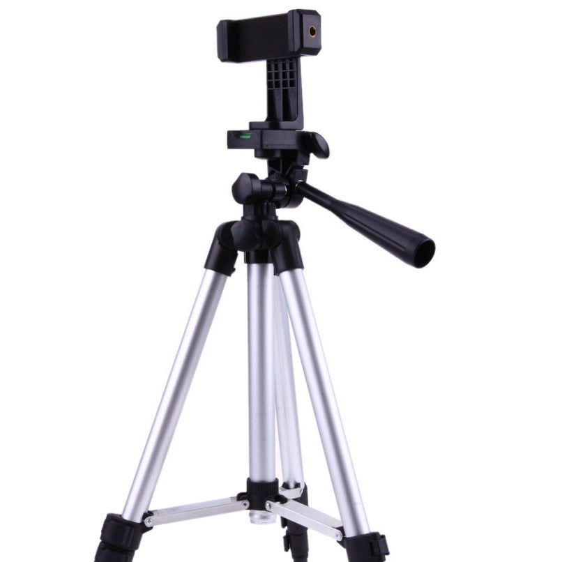 Black Aluminum Alloy Camera and Phone Tripod - Adjustable Lightweight Stand(Tripod + Small Live Broadcast Clip)