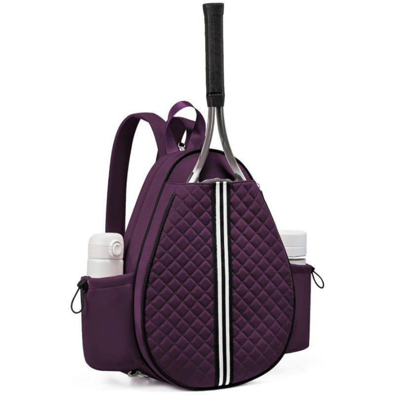 Purple Lightweight Waterproof Tennis Racket Backpack - Multifunction Sling and Backpack for Men and Women(The water cup racket is a shooting prop and is not included)