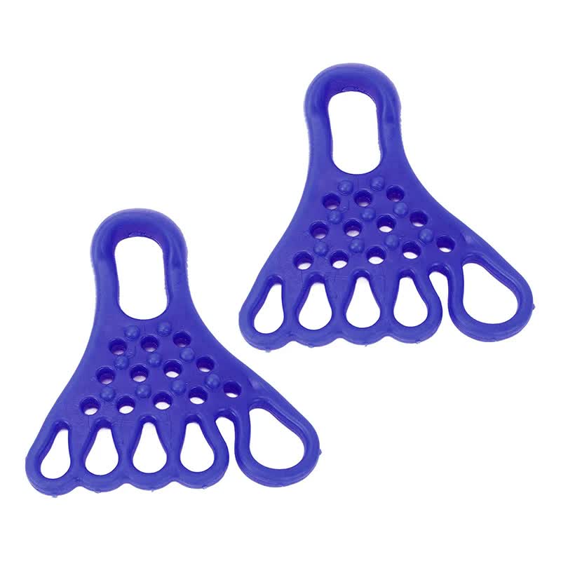 2 Pairs Blue Toe Separator and Foot Stretching Band - Arch Support, Bunion Corrector, and Foot Massage Tool