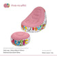 (Pink Graffiti)Portable Inflatable Sofa Chair with Ottoman - Waterproof Flocked Lazy Sofa for Camping and Home Use