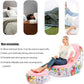 (Pink Graffiti)Portable Inflatable Sofa Chair with Ottoman - Waterproof Flocked Lazy Sofa for Camping and Home Use