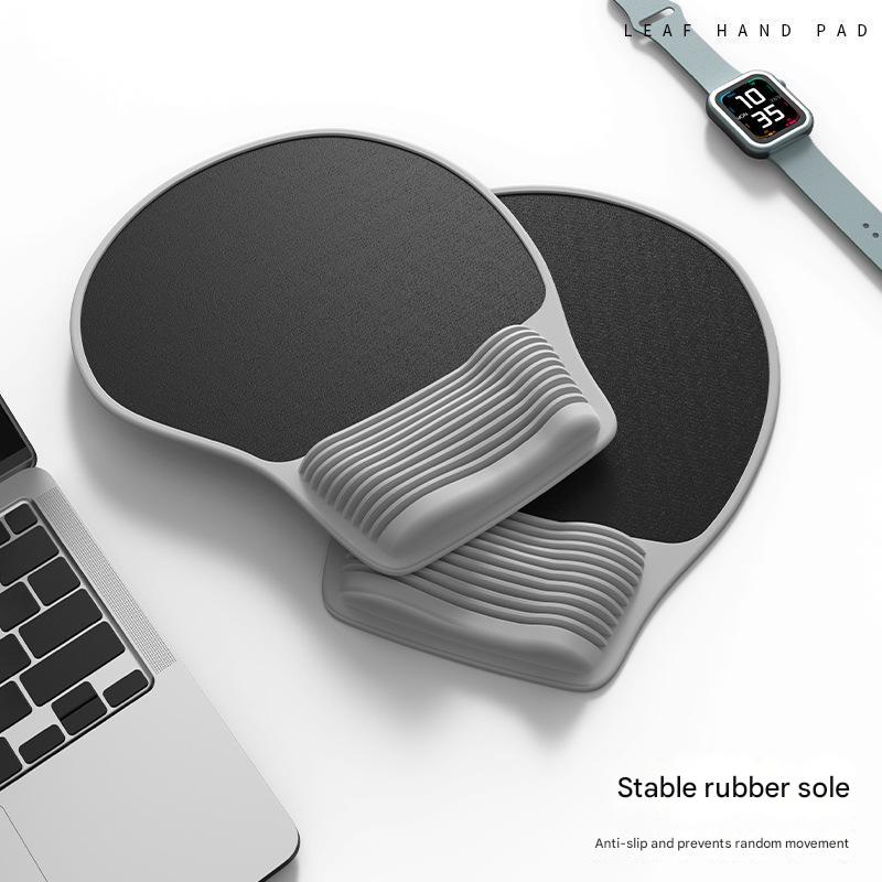 Grey Ergonomic Silicone Mouse Wrist Rest Pad - Comfortable Hand Support for Keyboard and Mouse