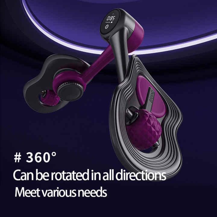 Dark Purple Multi-Function Pelvic Floor Muscle Trainer | LCD Display | Postpartum Recovery Thigh Trimmer | 360° Rotatable Leg Fitness Tool