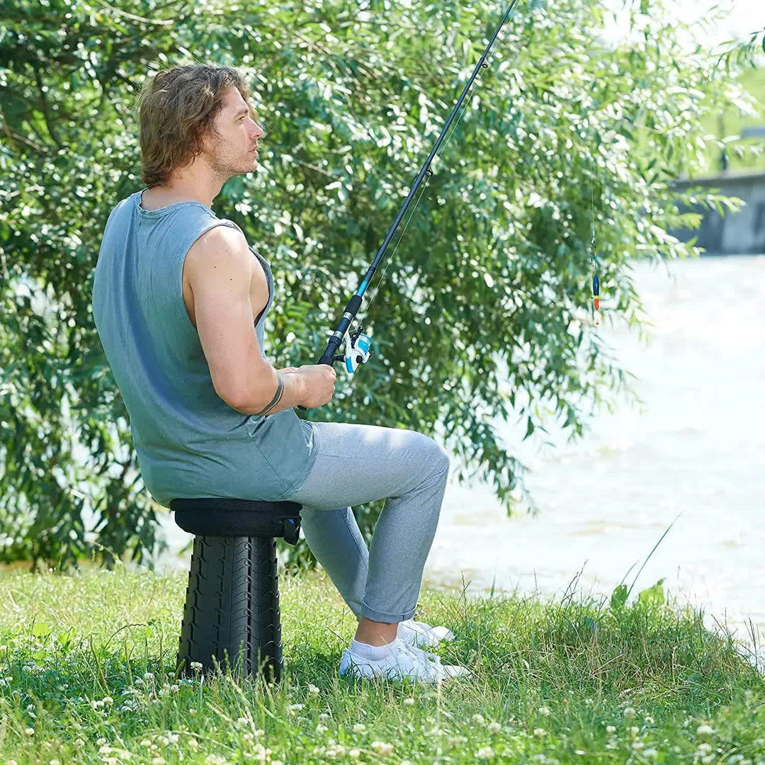 Blue Portable Outdoor Telescopic Folding Stool with 100 Weight-Bearing Buckles, Lightweight and Compact Design, Perfect for Fishing, Camping, and Travel