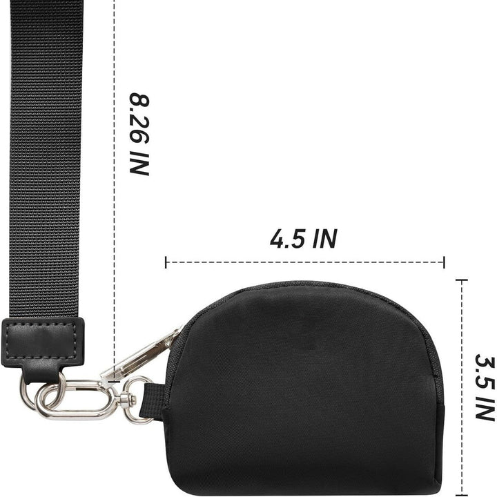 Black Portable Ladies Wrist Bag - Mini Wallet for Cards, Coins, and Keys, Lightweight and Stylish Organizer, Perfect for Daily Use