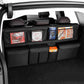 Black Car Trunk Storage Bag - Large Capacity Oxford Cloth Multi-Purpose Hanging Organizer with Mesh Pockets and Backseat Storage