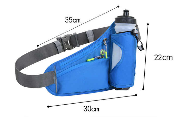 Black Hydration Running Waist Pack – Waterproof Lightweight Sports Belt with Bottle Holder(Water bottles are filming props, not included)