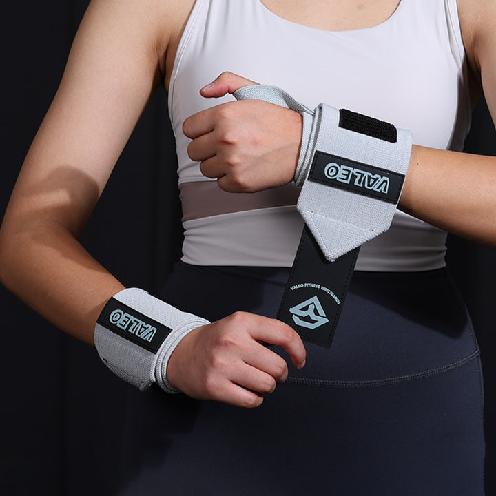 1 Pair Grey Heavy-Duty Gym Wrist Wraps for Weightlifting, Powerlifting, and Injury Prevention