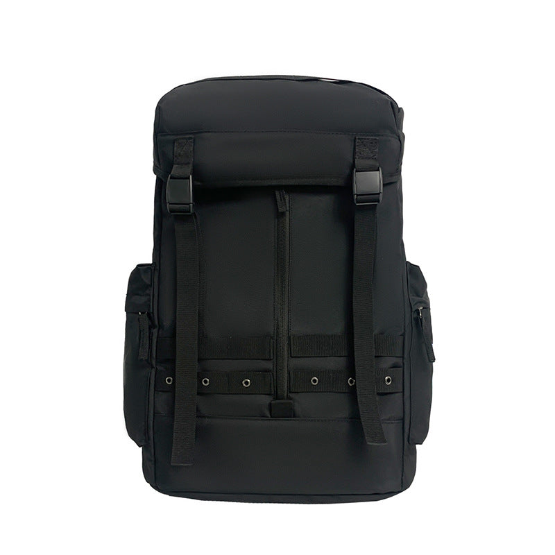 Black Trendy Street Style Backpack - Large Capacity for Hiking, Students & Everyday Use