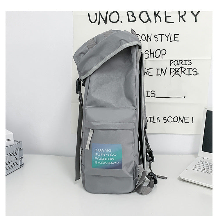 Black Trendy Street Style Backpack - Large Capacity for Hiking, Students & Everyday Use