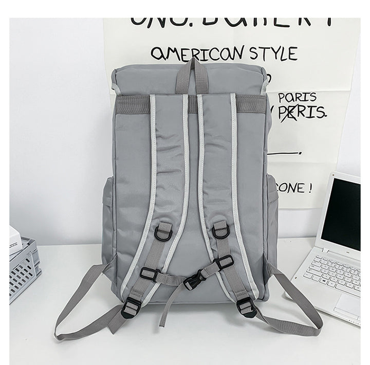 Grey Trendy Street Style Backpack - Large Capacity for Hiking, Students & Everyday Use