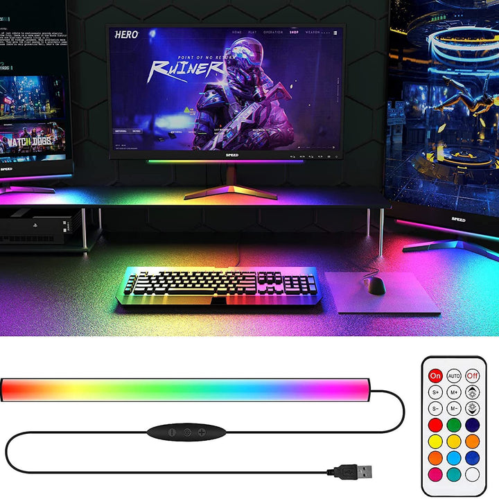 1 Piece RGB LED Gaming Light Bar - Dual Color Temperature & Adjustable RGB Effects, USB-Powered Backlight for Monitors, Remote & Button Control, 30cm Lightweight Design