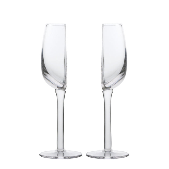 2 Pcs Unique Half-Round Crystal Wine Glass - Elegant Champagne Flute for Red & White Wine