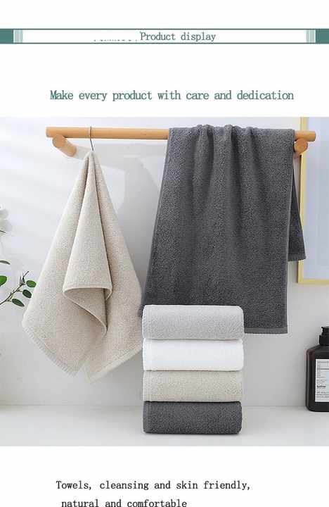 White Premium Cotton Towel Set - 6 Pieces, Soft & Absorbent Bath Towels for Adults