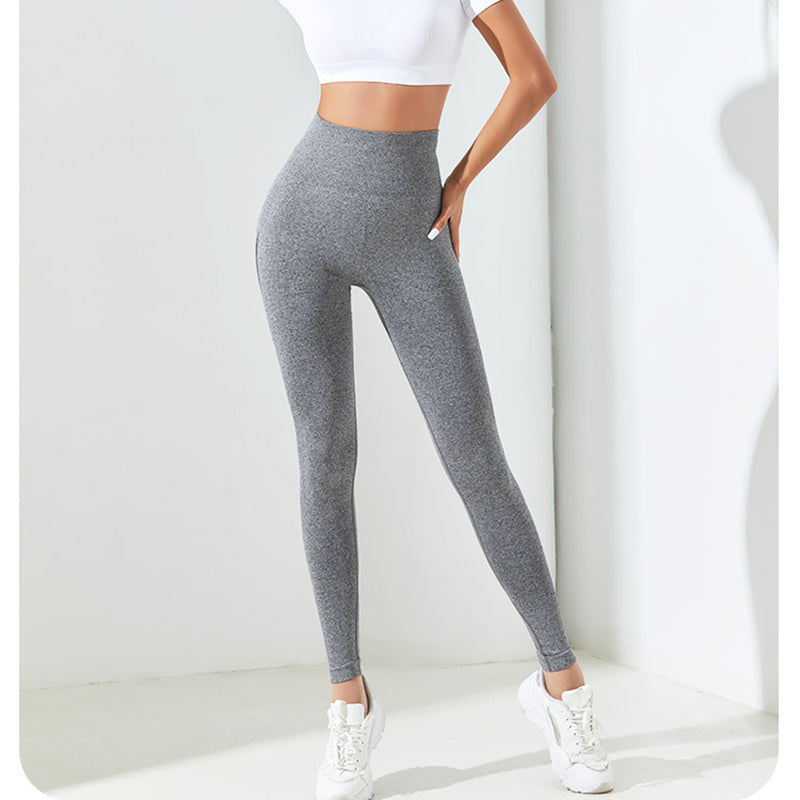 Dark Grey Size S High-Waisted Butt-Lifting Seamless Yoga Leggings for Women – Knitted Fitness Pants