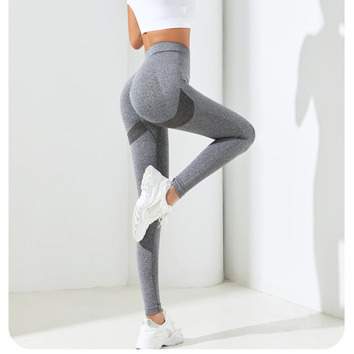 Dark Grey Size S High-Waisted Butt-Lifting Seamless Yoga Leggings for Women – Knitted Fitness Pants