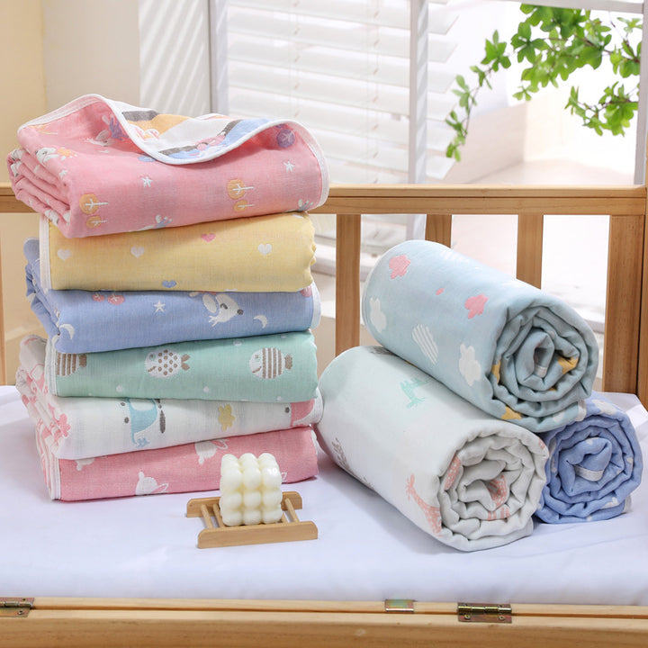 Yellow Chick, 6-Layer Muslin Baby Blanket - Soft Cotton Bedding for Infants and Toddlers, 110x110 cm,