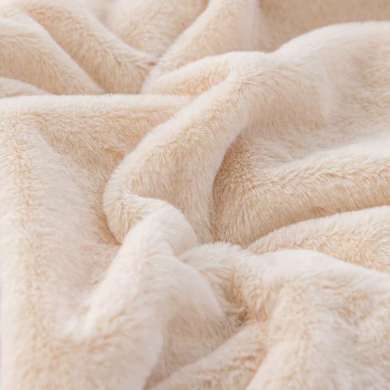 Pink 70*100cm Plush Toscana Rabbit Hair Throw Blanket - Soft Flannel Fleece for All Seasons, Perfect for Couch & Bed