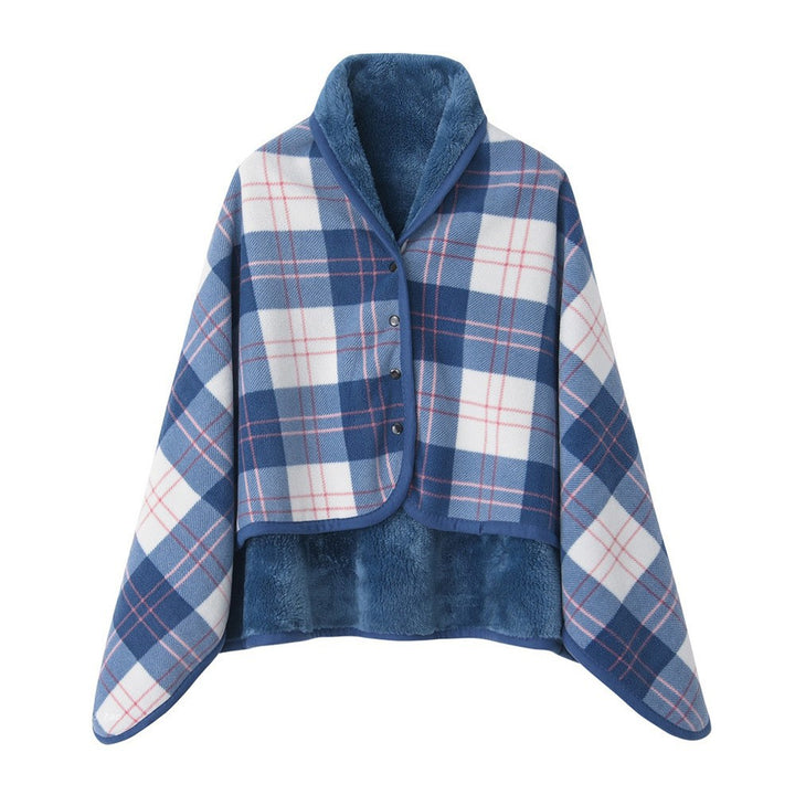 Blue Rasa 100x140cm Wearable Fleece Blanket - Soft, Warm & Anti-Pilling, Stylish Plaid Design