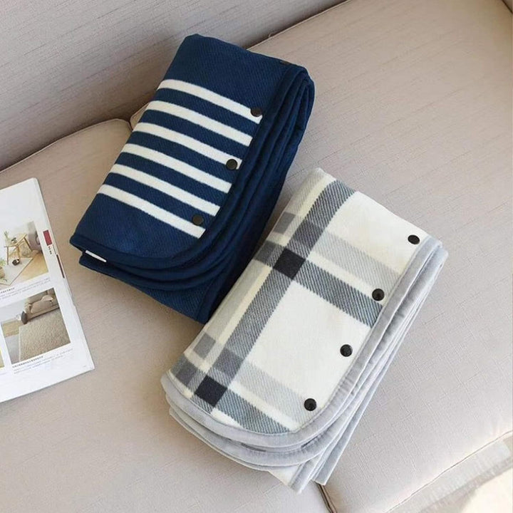 Blue Rasa 100x140cm Wearable Fleece Blanket - Soft, Warm & Anti-Pilling, Stylish Plaid Design