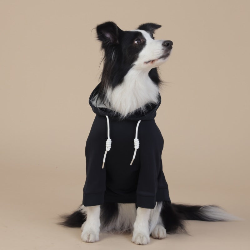 2XL Black Cute Dog Hoodie with Adjustable Drawstring - Available in Various Sizes