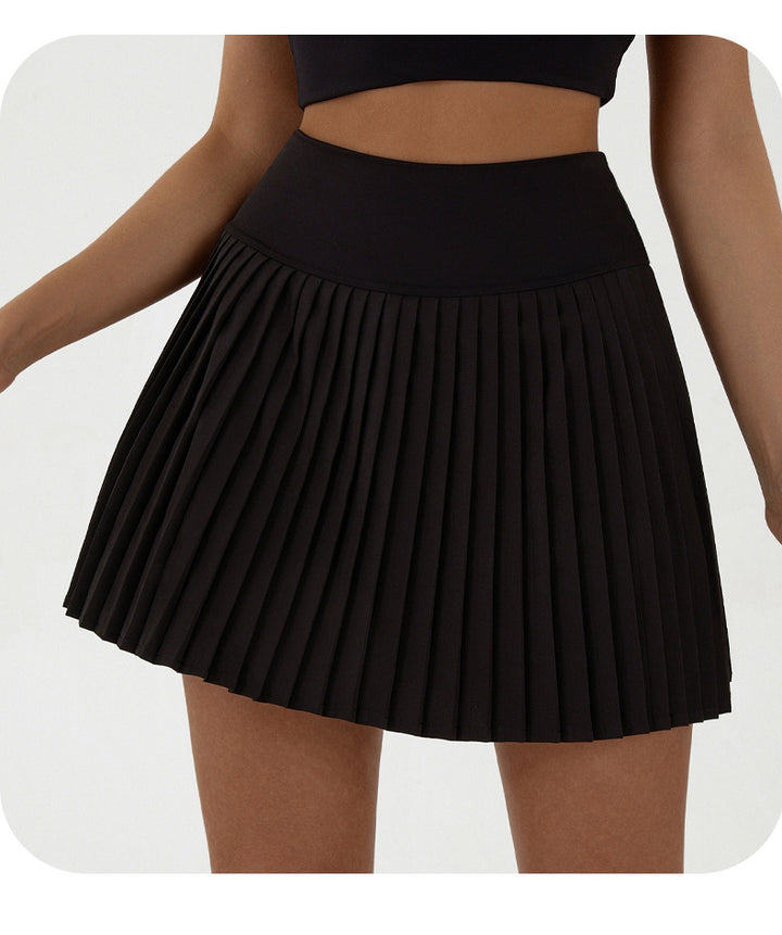 High waist black pleated skirt | built-in shorts to prevent exposure - suitable for yoga, badminton and golf  Size L