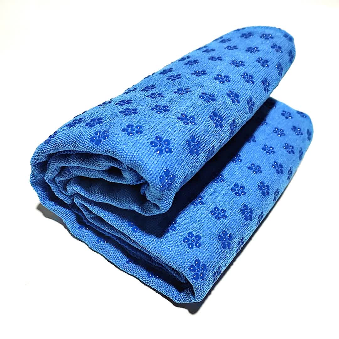 Blue Plum Blossom Yoga Towel Mat – Absorbent, Thick, Non-Slip, Portable Fitness Blanket for Home Use 183*63CM