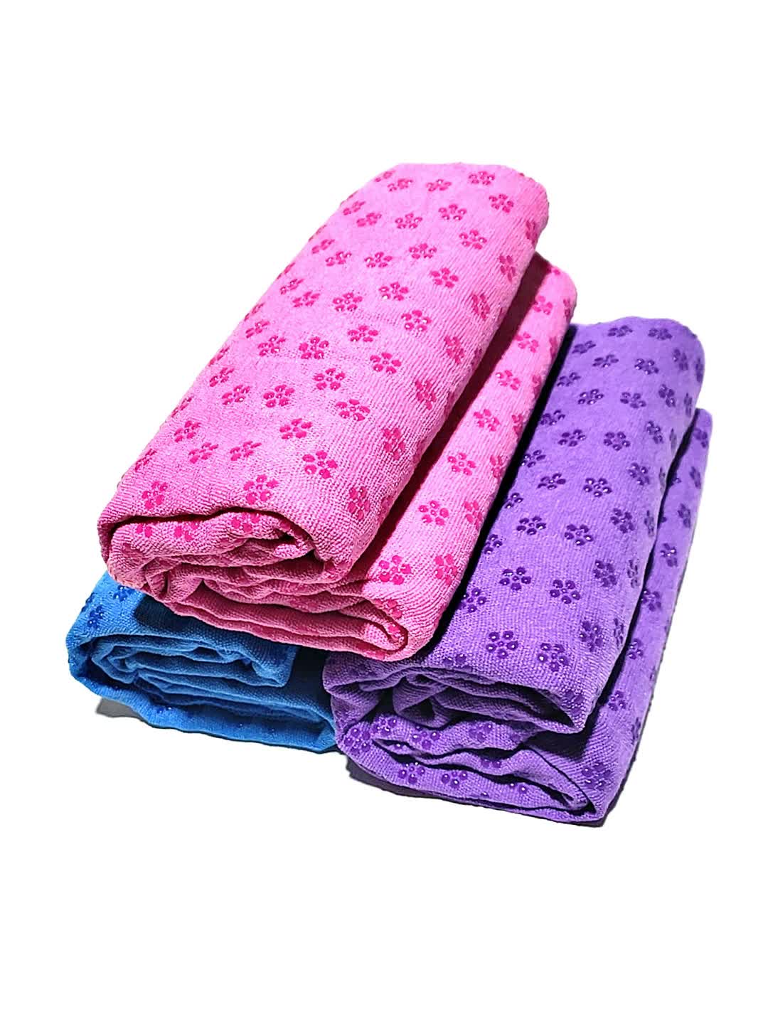 Blue Plum Blossom Yoga Towel Mat – Absorbent, Thick, Non-Slip, Portable Fitness Blanket for Home Use 183*63CM