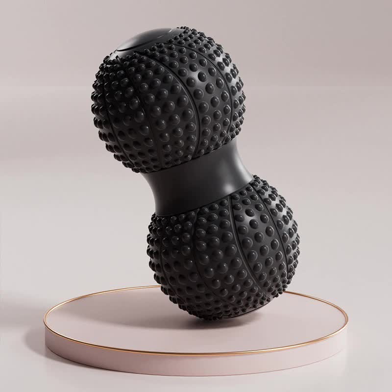 Black 2pcs Fascia Ball Foot Arch Massager Peanut Ball for Muscle Relaxation, Deep Tissue Release, Yoga Massage 6.5*6.5*13CM