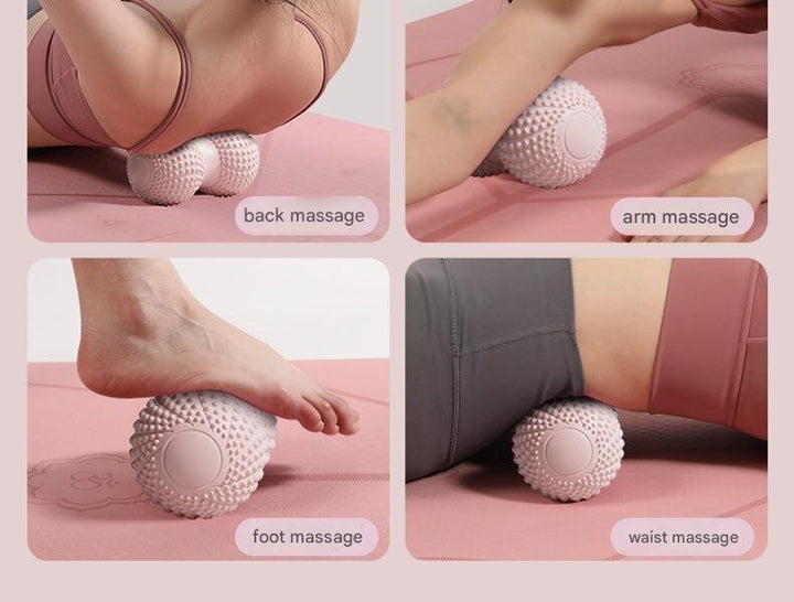 Black 2pcs Fascia Ball Foot Arch Massager Peanut Ball for Muscle Relaxation, Deep Tissue Release, Yoga Massage 6.5*6.5*13CM