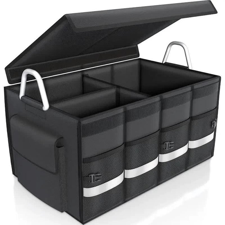 Foldable Car Storage Box with Metal Handle - Foldable Trunk Organizer for Efficient Vehicle Storage 50*35*30cm