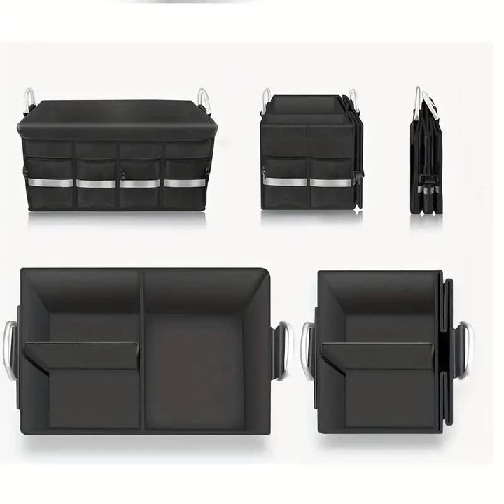 Foldable Car Storage Box with Metal Handle - Foldable Trunk Organizer for Efficient Vehicle Storage 50*35*30cm