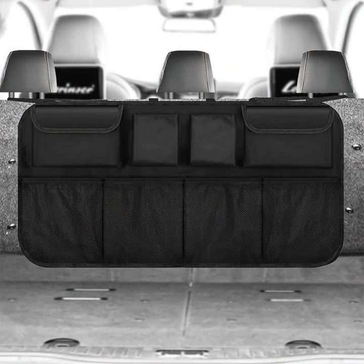 Multifunctional Car Backseat Organizer, Hanging Storage Bag with Multiple Pockets for Car Essentials – 88x46cm