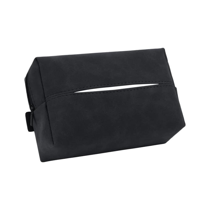 2 pcs Black Stylish Car Tissue Box for Seat Back - Car Interior Tissue Pack for Seat Back, Armrest Box, Sun Visor 18.5x12.5x7cm