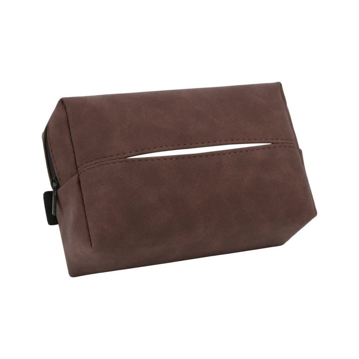 2 pcs Brown Stylish Car Tissue Box for Seat Back - Car Interior Tissue Pack for Seat Back, Armrest Box, Sun Visor 18.5x12.5x7cm