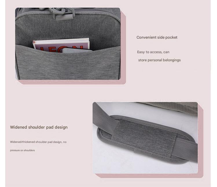 Grey Portable Pet Travel Carrier Bag - Foldable, Durable, and Comfortable for Small Dogs & Cats 50cmx34cmx34cm