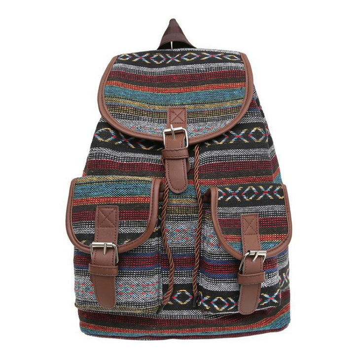 Blue Stripes Boho Pattern Backpack - Stylish Casual Backpack for Everyday