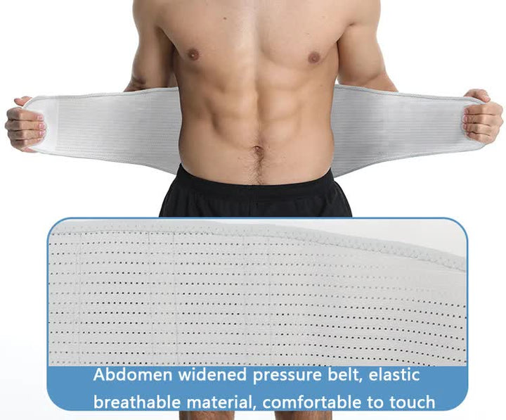 Size L Grey Breathable Waist Support Belt - Adjustable Back Brace for Men and Women, Ideal for Weightlifting, Squats & Back Pain Relief