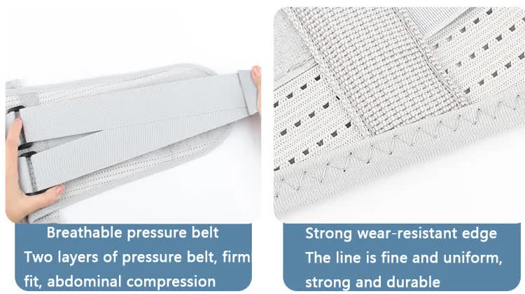 Size L Grey Breathable Waist Support Belt - Adjustable Back Brace for Men and Women, Ideal for Weightlifting, Squats & Back Pain Relief