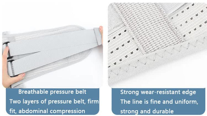 Size L Grey Breathable Waist Support Belt - Adjustable Back Brace for Men and Women, Ideal for Weightlifting, Squats & Back Pain Relief