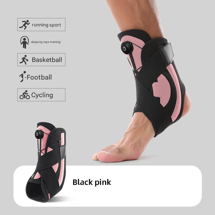 1 Pair Black Pink Adjustable Ankle Brace – Compression Support for Running, Sports, and Ankle Recovery