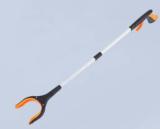 Orange Foldable  Grabber Tool with Silicone Non-Slip Claws – Ideal for Litter Picking, Outdoor Use, and Household Cleaning