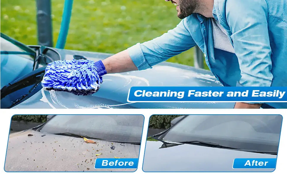 Blue 10-Piece Car Cleaning Kit – Complete Car Care Set with Towels, Brushes, Gloves, and Storage Bag